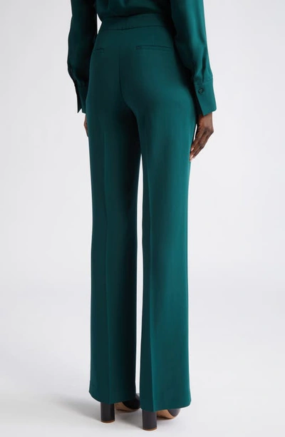 Lafayette 148 Gates Crepe Flare Leg Pants In Deep Ivy