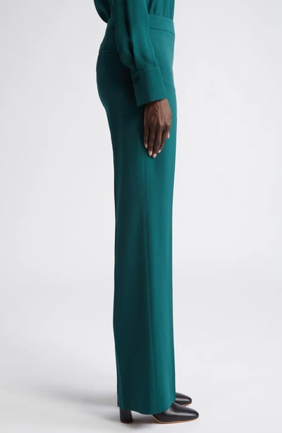 Lafayette 148 Gates Crepe Flare Leg Pants In Deep Ivy
