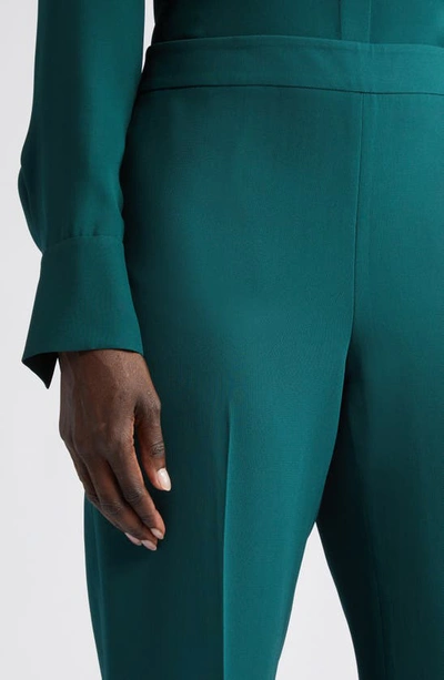 Lafayette 148 Gates Crepe Flare Leg Pants In Deep Ivy