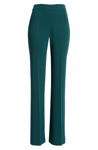 Lafayette 148 Gates Crepe Flare Leg Pants In Deep Ivy