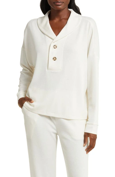 Shop Honeydew Intimates Off The Clock Pajama Sweater In Ivory
