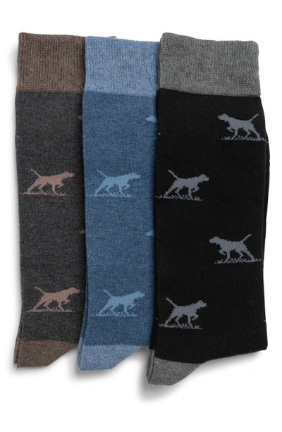 Shop Rodd & Gunn Dogs-a-plenty Assorted 3-pack Cotton Blend Crew Socks In Biz Multi