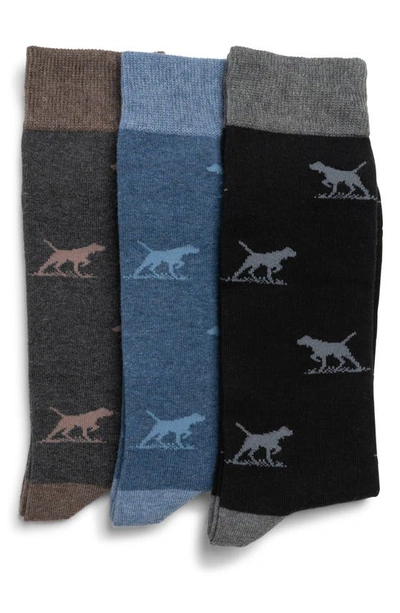 Rodd & Gunn Dogs-a-plenty Assorted 3-pack Cotton Blend Crew Socks In Biz Multi