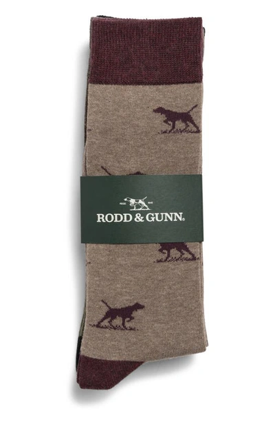 Rodd & Gunn Dogs-a-plenty Assorted 3-pack Cotton Blend Crew Socks In Earth Multi
