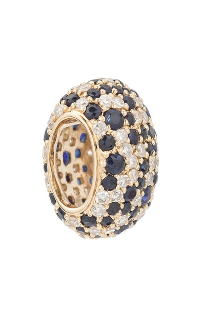 Shop Adina Reyter Pavé Sapphire & Diamond Pendant Charm In Yellow Gold/ Black