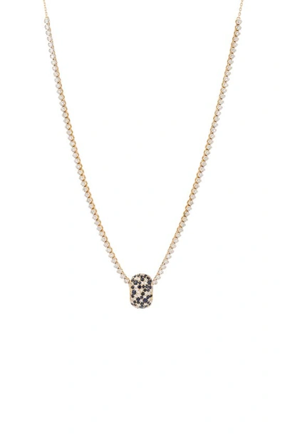 Shop Adina Reyter Pavé Diamond Charm Necklace In Yellow Gold/ Black