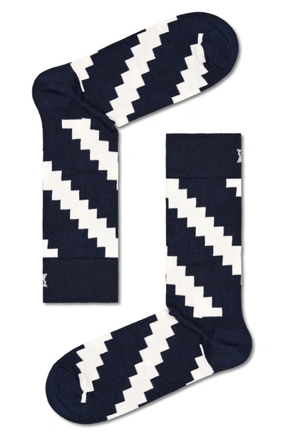 Shop Happy Socks Assorted 4-pack Moody Crew Socks Gift Set In Navy