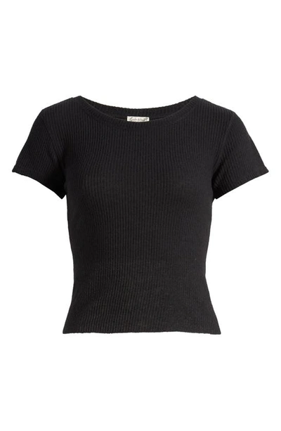 Shop Free People Luxe Life Rib Baby T-shirt In Black