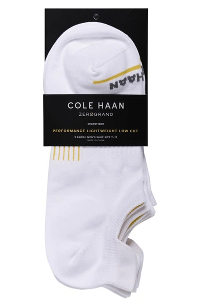 Shop Cole Haan Assorted 3-pack Zerogrand Performance Ankle Socks In White