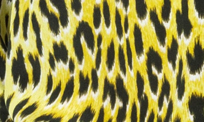 Shop Zadig & Voltaire Taos Leopard Spot Tie Neck Silk Blouse In Jonquil