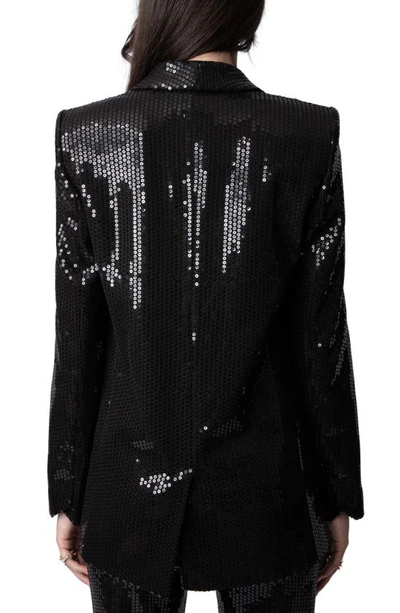 Zadig & Voltaire Sequin Blazer In Noir