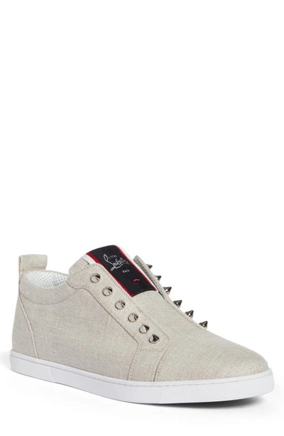 Shop Christian Louboutin F.a.v Fique A Vontade Low Top Sneaker In Albatre