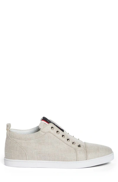 Shop Christian Louboutin F.a.v Fique A Vontade Low Top Sneaker In Albatre