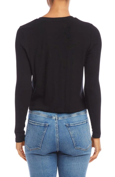 Fifteen Twenty Twist Front Rib Top In Black