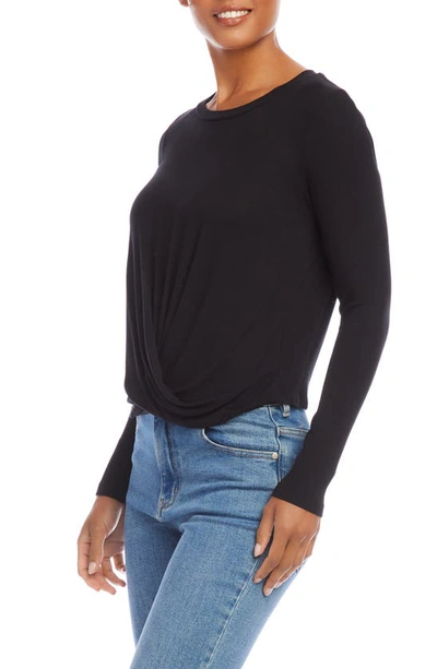 Shop Fifteen Twenty Twist Front Rib Top In Black