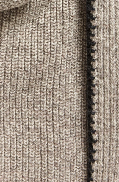 Shop Rag & Bone Ingrid Contrast Trim Wool Scarf In Oat