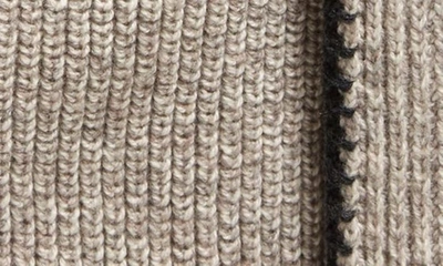 Shop Rag & Bone Ingrid Contrast Trim Wool Scarf In Oat