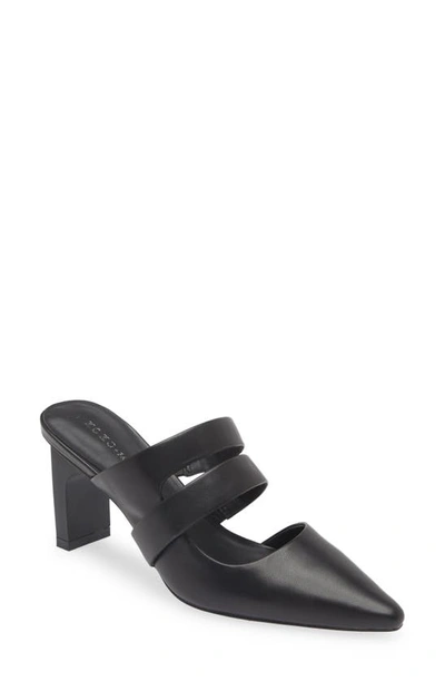 Shop Koko + Palenki Century Pointed Toe Mule In Black Leather