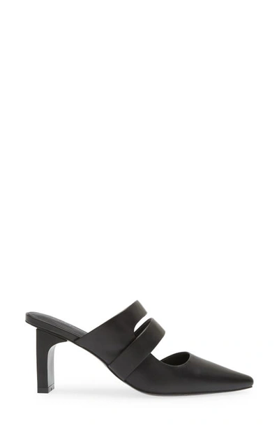 Koko + Palenki Century Pointed Toe Mule In Black Leather