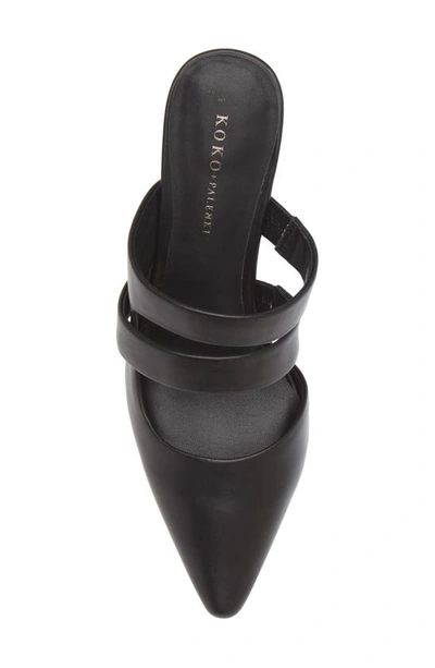 Koko + Palenki Century Pointed Toe Mule In Black Leather