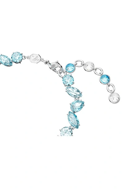 Swarovski Icy Blue Crystal Bracelet With Rhodium-plated Design In Blue