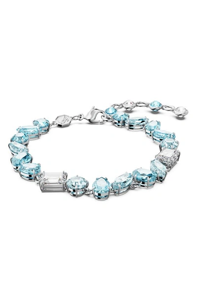 Swarovski Icy Blue Crystal Bracelet With Rhodium-plated Design In Blue
