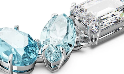 Swarovski Icy Blue Crystal Bracelet With Rhodium-plated Design In Blue