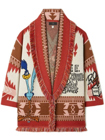 Shop Alanui X Looney Tunes Cardigan In Red