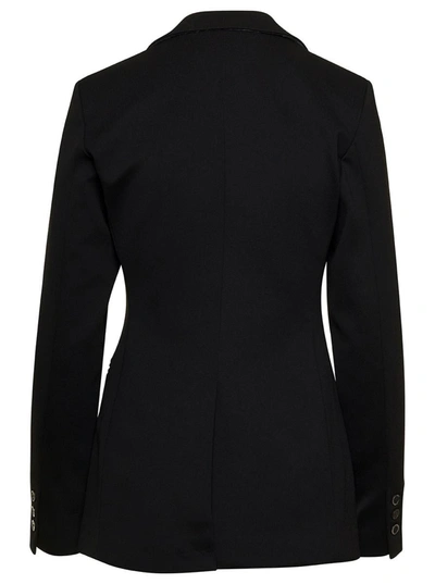 Shop Semicouture Black Fitted Single Breasted Blazer In Black Viscose Blend Woman