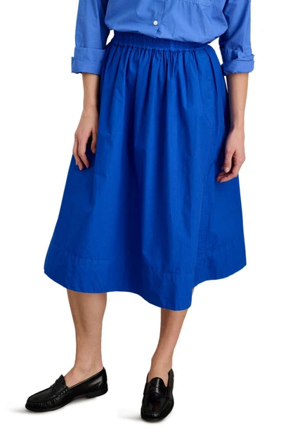 Shop Alex Mill Poplin Midi Skirt In Lapis Blue