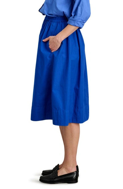 Shop Alex Mill Poplin Midi Skirt In Lapis Blue