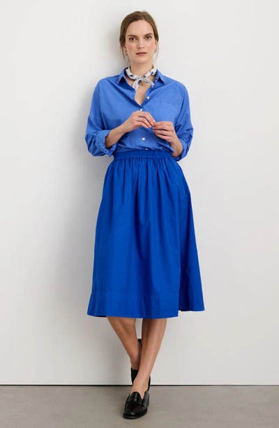 Shop Alex Mill Poplin Midi Skirt In Lapis Blue