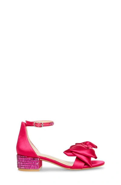 Shop Betsey Johnson Kids' Maddy Ankle Strap Bow Sandal In Fuchsia