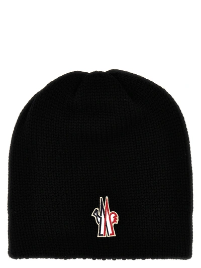 Shop Moncler Logo Beanie Hats Black