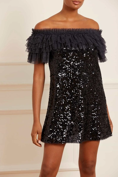 Shop Needle & Thread Stephanie Micro Mini Dress In Black