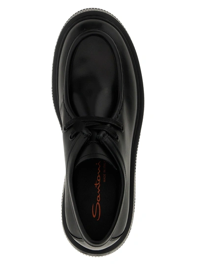 Shop Santoni Phoenix Lace Up Shoes Black