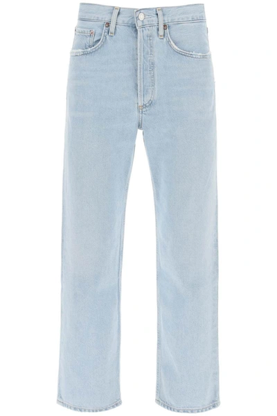Shop Agolde Lana Crop Mid Rise Vintage Straight Jeans In Blue