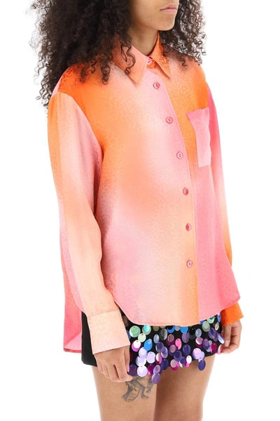 Shop Art Dealer Charlie Shirt In Jacquard Silk In Multicolor