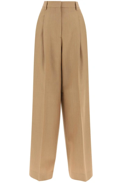 Shop Burberry 'madge' Wool Pants With Darts In Beige