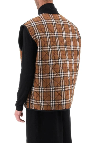 Shop Burberry Weaveron Quilted Vest In Multicolor