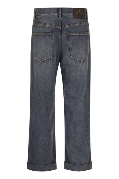 Shop Etro Easy-fit Five-pocket Jeans In Denim Blue