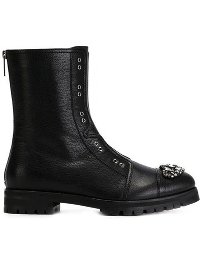 Shop Jimmy Choo Hatcher Combat Boots In Black