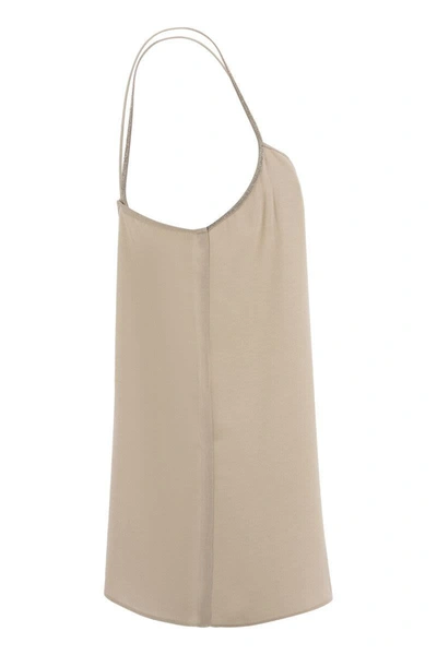 Shop Fabiana Filippi Viscose Tank Top In Sand