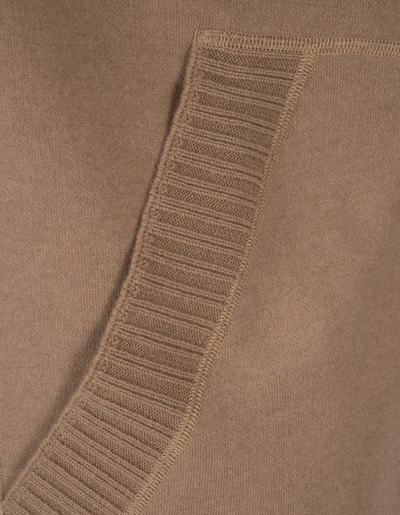Shop Fedeli Maxi Cardigan With Buttons In Camel Cashmere In Brown