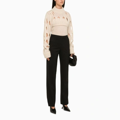 Shop Federica Tosi Perforated Butter Turtleneck In White