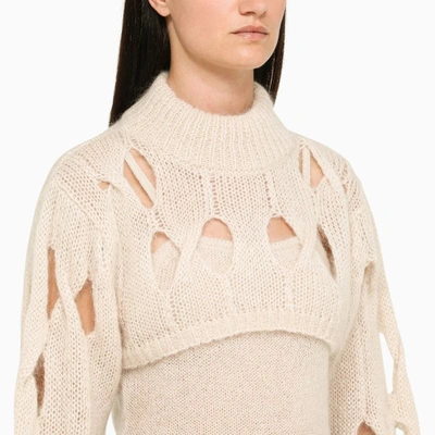 Shop Federica Tosi Perforated Butter Turtleneck In White