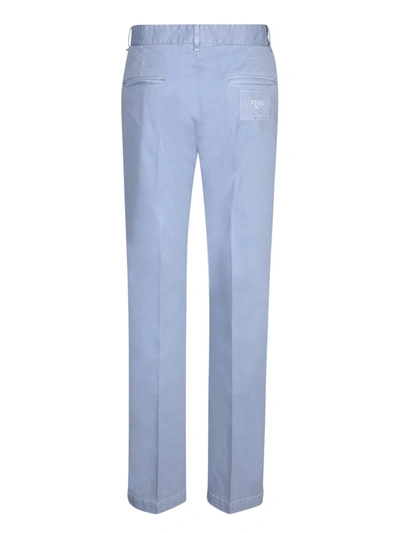 Shop Fendi Trousers In Blue