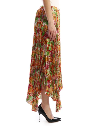 Plan C Floral Plissè Skirt In Multicolor