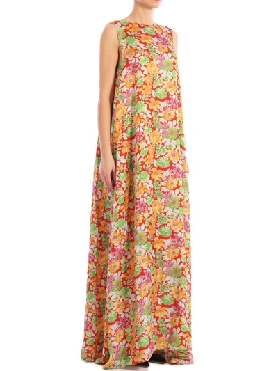 Plan C Floral Print Maxi Dress In Multicolor