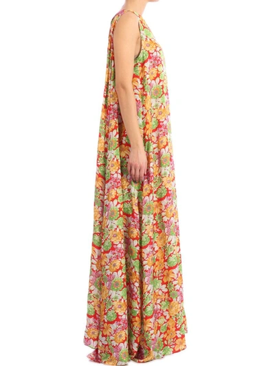 Shop Plan C Floral Print Maxi Dress In Multicolor